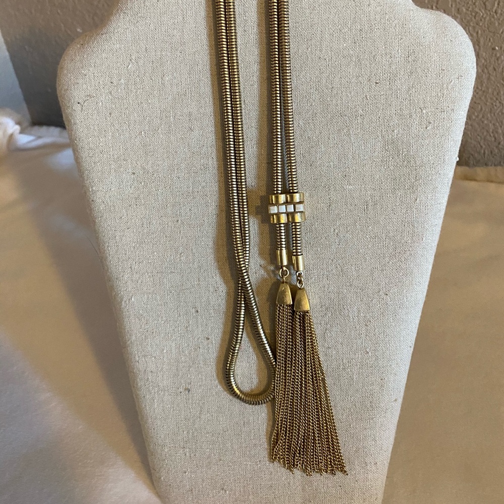Stella & Dot gold lanyard necklace